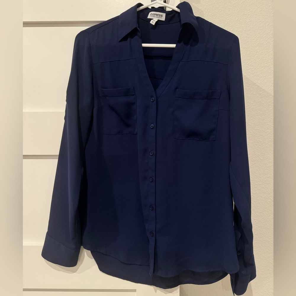 Express - The Portofino Shirt Navy Size Small